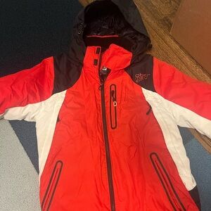 Boys ski jacket-Obermeyer Red, Black, and White Jacket
